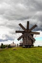 Historic windmill for grinding flour in Kizhi on lake Onega