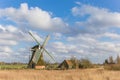 Historic windmill and house in the Kardinge recreation area in Groningen Royalty Free Stock Photo