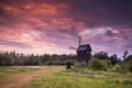 Historic windmill in the museum in Tokarni near Kielce