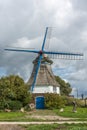 Historic Windmill in Rural Landscape in North Frisia, Schleswig-Holstein, Germany