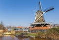 Historic windmill at the water in Meppel