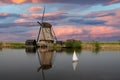 Historic windmills in Kinderdijk, Netherlands