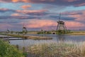 Historic windmills in Kinderdijk, Netherlands