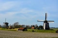 Historic windmills in Schermer, Netherlands Royalty Free Stock Photo