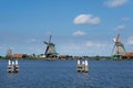 Historic windmills in the Zaanse Schans in Zaandam