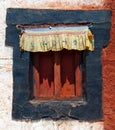 Historic window from Namgyal Tsemo Gompa Royalty Free Stock Photo