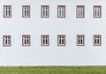 historic windows with red sandstone Royalty Free Stock Photo