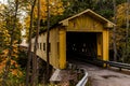 Historic Windsor Mills Covered Bridge in Autumn - Ashtabula County, Ohio Royalty Free Stock Photo