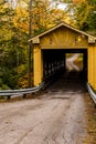 Historic Windsor Mills Covered Bridge in Autumn - Ashtabula County, Ohio Royalty Free Stock Photo