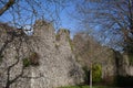 Wolvesey Castle wall in Winchester, Hampshire, UK