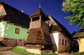 Historic wooden belfry in rural UNESCO village Vlkolinec in Slovakia