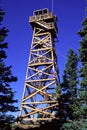 Historic wooden fire tower on Black Butte, Oregon