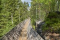 Historic wooden raft channel or timber slide of Tommerrenna