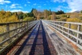 The historic wooden Shotover Bridge near Queenstown, New Zealand Royalty Free Stock Photo