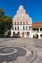 Historic XIII century Town Hall Ratusz building at Rynek main market square in historic old town quarter of Stargard in Poland