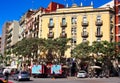Historic Yellow Stucco Apartment Building, Barcelona, Catalonia, Spain