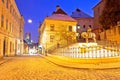 Historic Zagreb Radiceva street and Kamenita vrata Stone gate evening view Royalty Free Stock Photo
