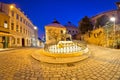 Historic Zagreb Radiceva street and Kamenita vrata Stone gate evening view Royalty Free Stock Photo