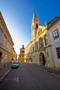 Historic Zagreb upper town street view Royalty Free Stock Photo