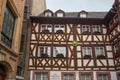 Historic Zur Wilden Gans House half-timbered building at Kirschgarten Square - Mainz, Germany