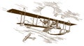 Historical aerial mail service biplane flying boat