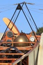 Historical aircraft Bleriot XI cockpit Royalty Free Stock Photo