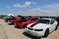 Historical American made cars on display at the Antique Automobile Association of Brooklyn Annual Spring Car Show Royalty Free Stock Photo