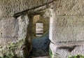 Historical ancient ruins bath temple, Bath of Cleopatra, old residential place stone walls doors and rooms