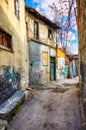 Historical Ankara houses around the street in Altindag, Ulus, Ankara, Turkey