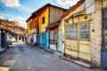 Historical Ankara houses and stores in the alley in Altindag, Ulus, Ankara, Turkey