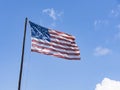 Historical Antique USA Flag with 38 Stars Flying Royalty Free Stock Photo