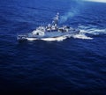 historical ara, argentine navy destroyer, year 1982s malvinas war, falkland sailing in atlantic ocean Royalty Free Stock Photo