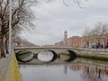 Historical arch bridge over river Liffey, Dublin