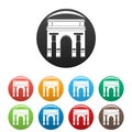 Historical arch icons set color
