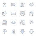 Historical archaeology line icons collection. Antiquity, Ruins, Artifacts, Excavation, Monuments, Relics, Abandd vector