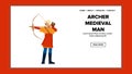 historical archer medieval man vector