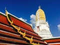 Historical architecture building roof layering detail temple wat mahathat