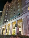 Historical architecture hotel condos brick mortar Gray historical lights Christmas Atlanta