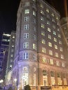 Historical architecture hotel condos brick mortar Gray historical lights Christmas Atlanta
