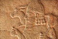 Historical Assyrian relief of farmer with goat