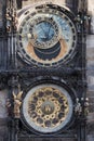 Historical astronomical clock in the Old Town square in Prague