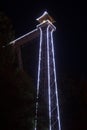 Historical Bad Schandau Elevator to Ostrau at night in Saxon Switzerland