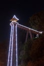 Historical Bad Schandau Elevator to Ostrau at night in Saxon Switzerland