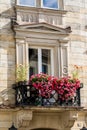 Historical balcony with flowers - Bayreuth old town