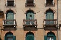 Historical Balcony and Windows in Bassano Royalty Free Stock Photo