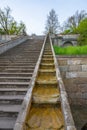 Historical baroque staircase with water cascades in Kuks