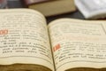 Historical book of Psalms Close-up View. Royalty Free Stock Photo