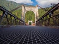 Historical bridge Alexandra Trans Canada Highway BC. The Alexandra Bridge crossing the Fraser River Royalty Free Stock Photo