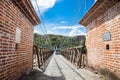 The historical Bridge of the West a a suspension bridge declared Colombian National Monument built in 1887 over the Cauca River