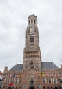 Historical Bruges Belfry facade - historical landmark Royalty Free Stock Photo